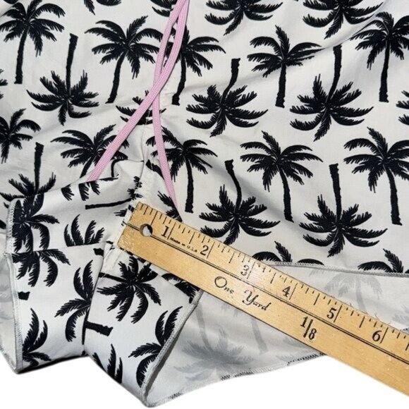 Old Navy Womens Palm Tree Print Swim Shorts L Polyester Black & White - Picture 7 of 7